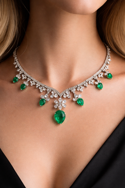 Emerald Swarovski Necklace Set