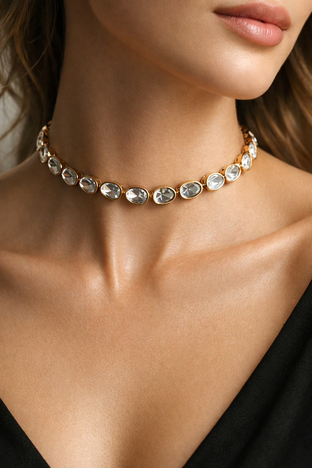 Kundan single line Necklace