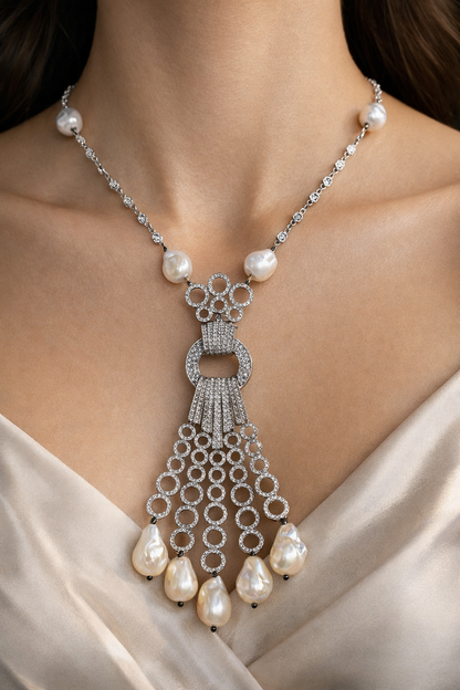 Long Pearl necklace