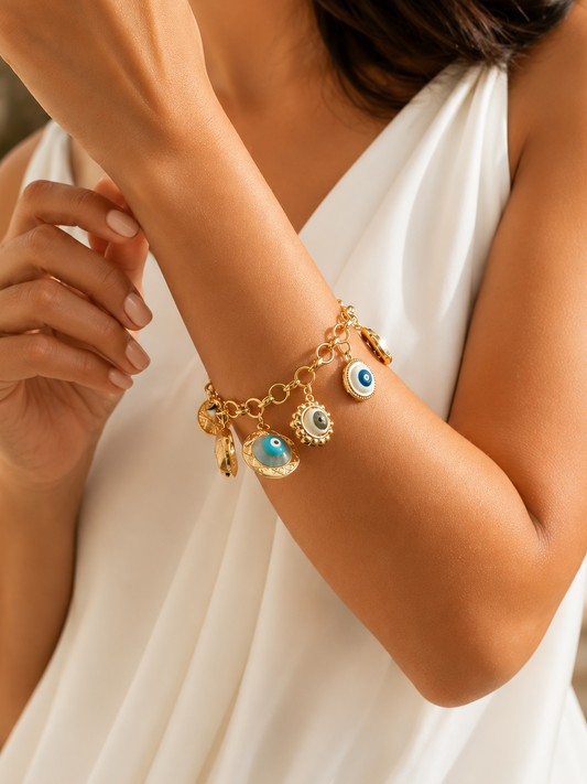 Evil Eye Glow Charms Bracelet