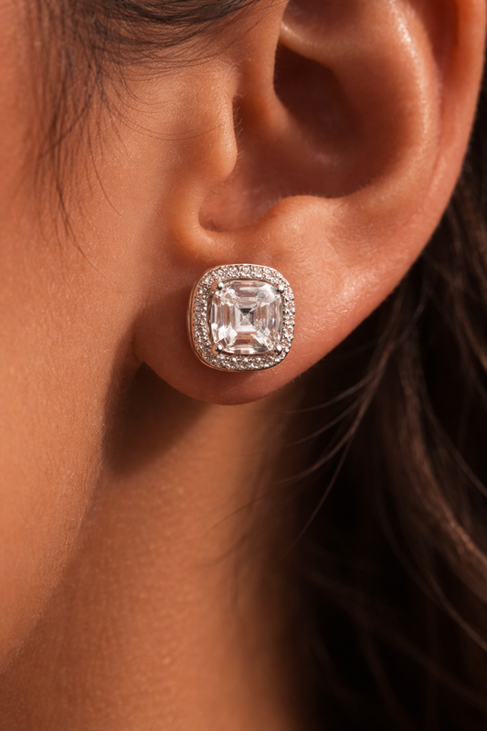 Cushion Halo Studs