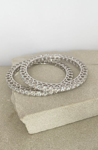 925 Silver- 50 Pointers Pair of Bangles