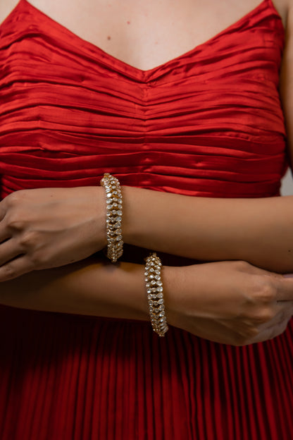 Rekha Bhardwaj in Flexible Polki bracelet (pair)