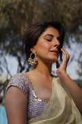 Tanzanite Beaded Polki Jhumka