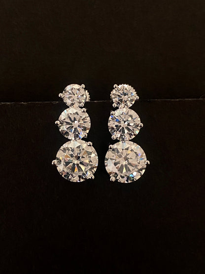 Tiered Solitaire Earrings