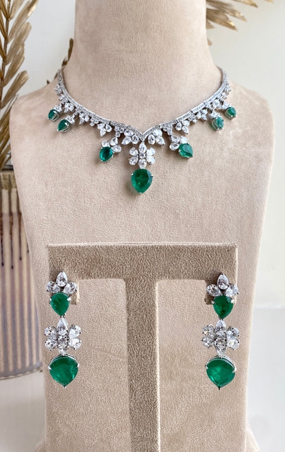 Emerald Swarovski Necklace Set