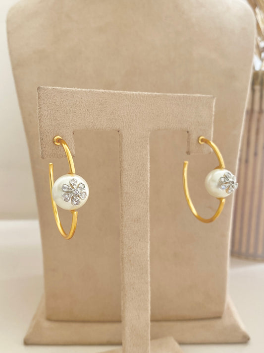 Auric Pearl Hoops