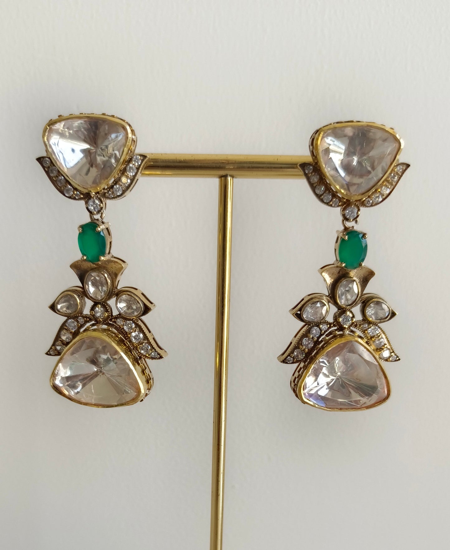 Classic victorian finish polki earrings