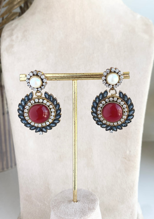 Ruby pearl Earrings
