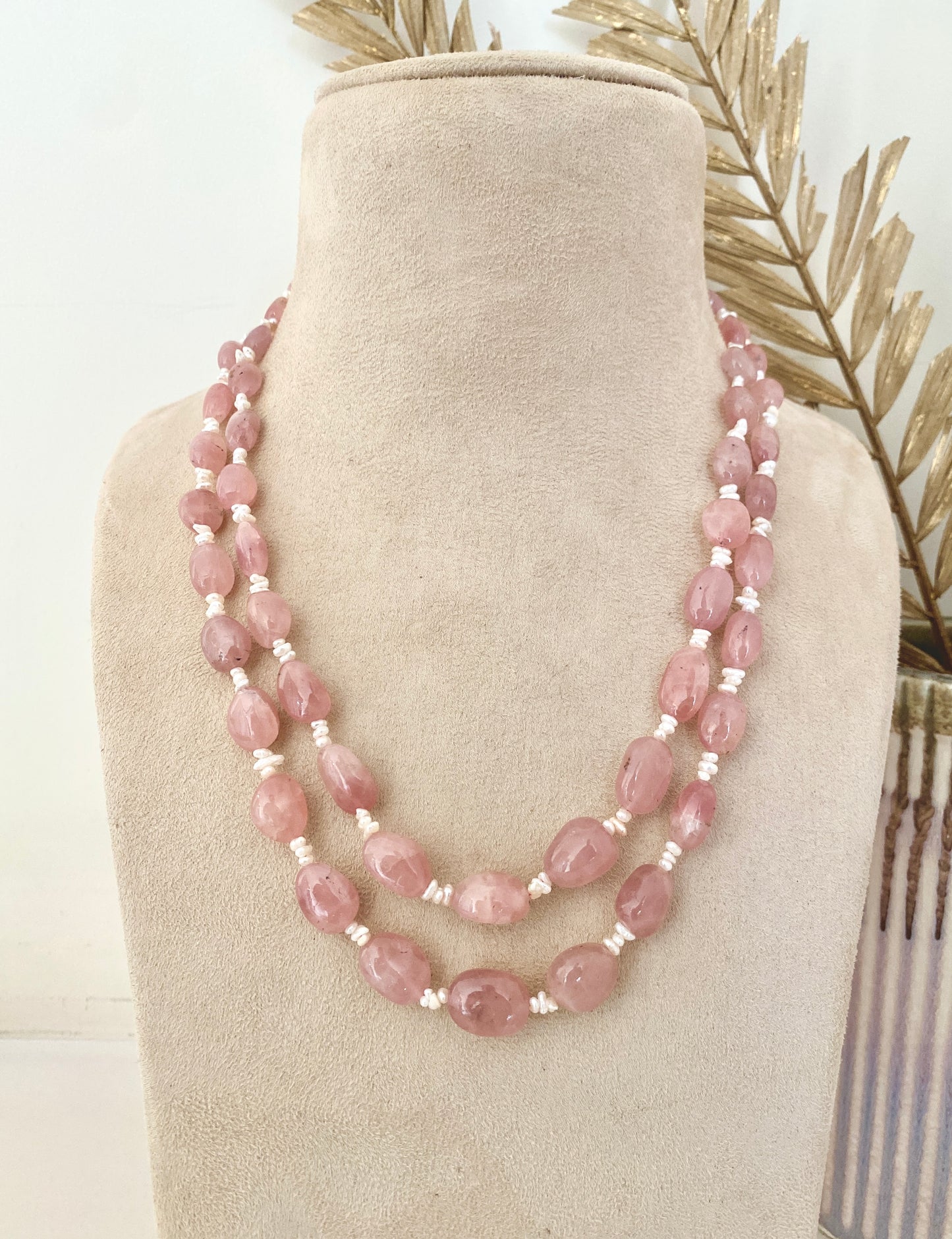 Fresh Water Pearl & Morganite 2 Line