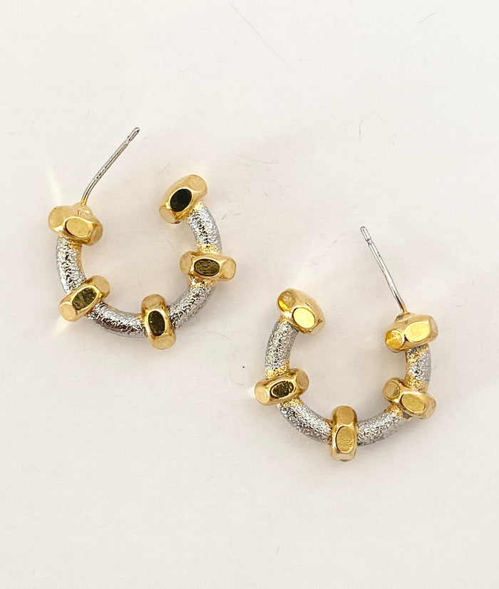 Gold Nut Hoops