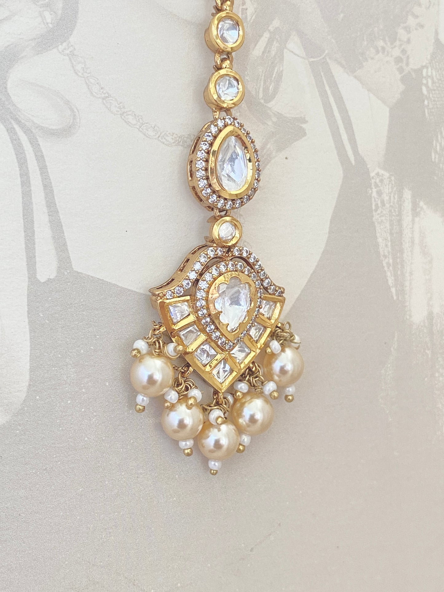 Long Chain Bridal Maang Tikka