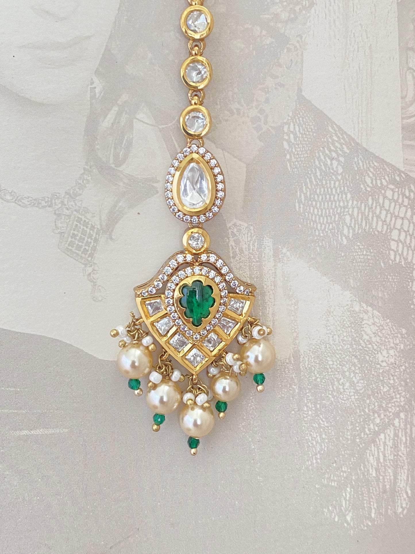 Long Chain Bridal Maang Tikka