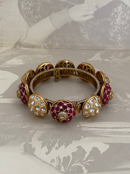 Royal Floral Design Gold Bangle (Size 2.2)