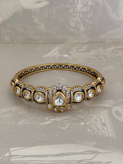 Classic Stone-Set Gold Bangle