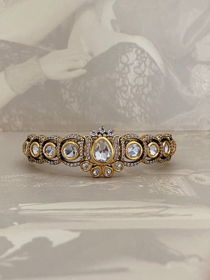 Classic Stone-Set Gold Bangle