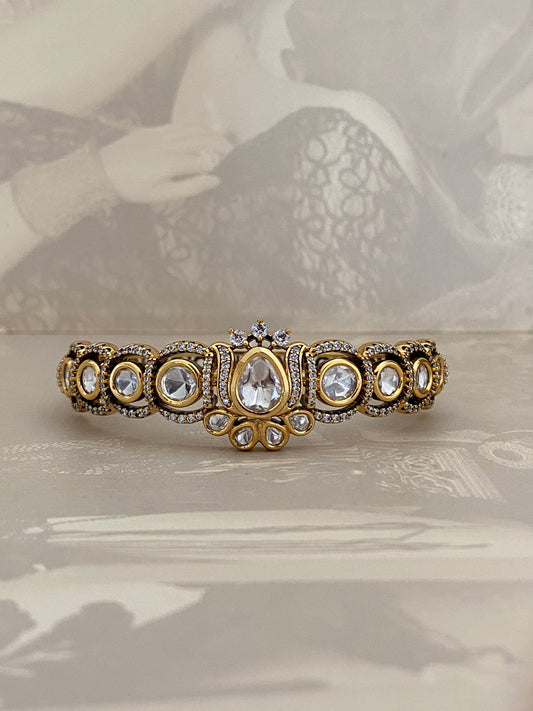 Classic Stone-Set Gold Bangle