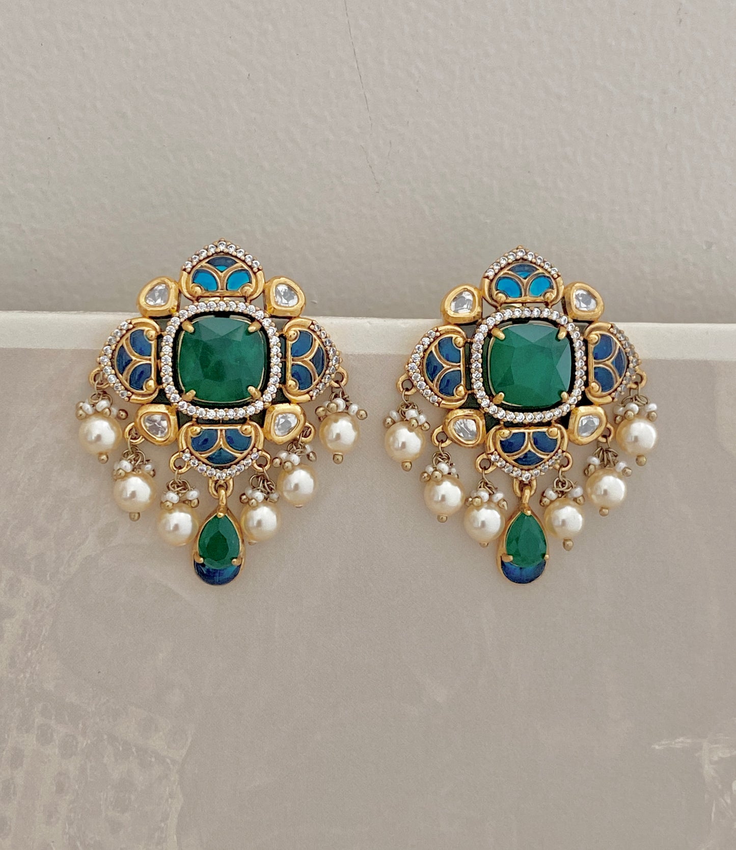 Emerald Frame Studs