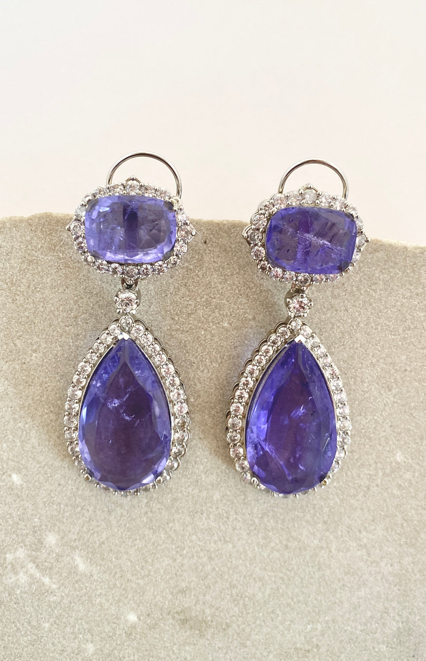 Blue Sapphire Doublet Earrings