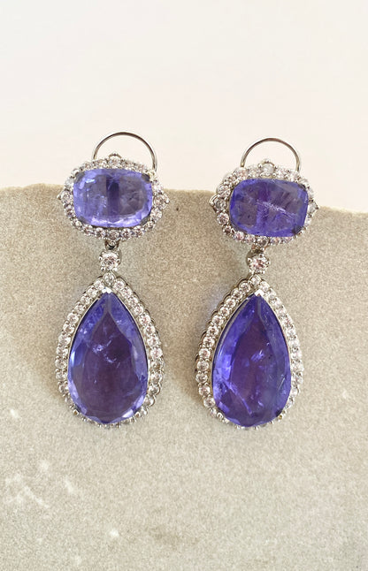 Blue Sapphire Doublet Earrings