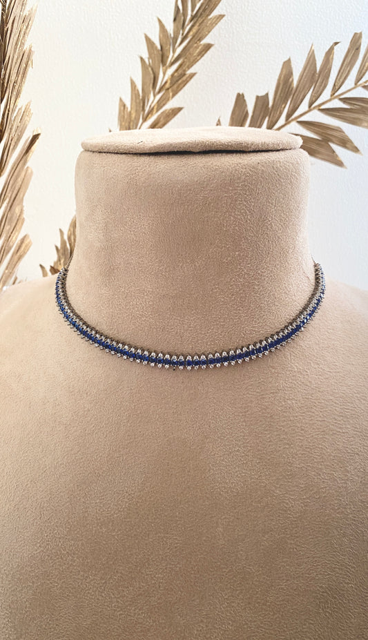 Sapphire Dainty Choker Set