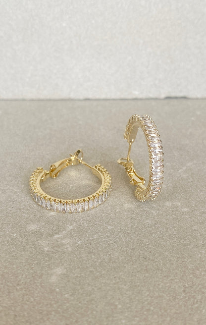 Starlit Diamond Hoops