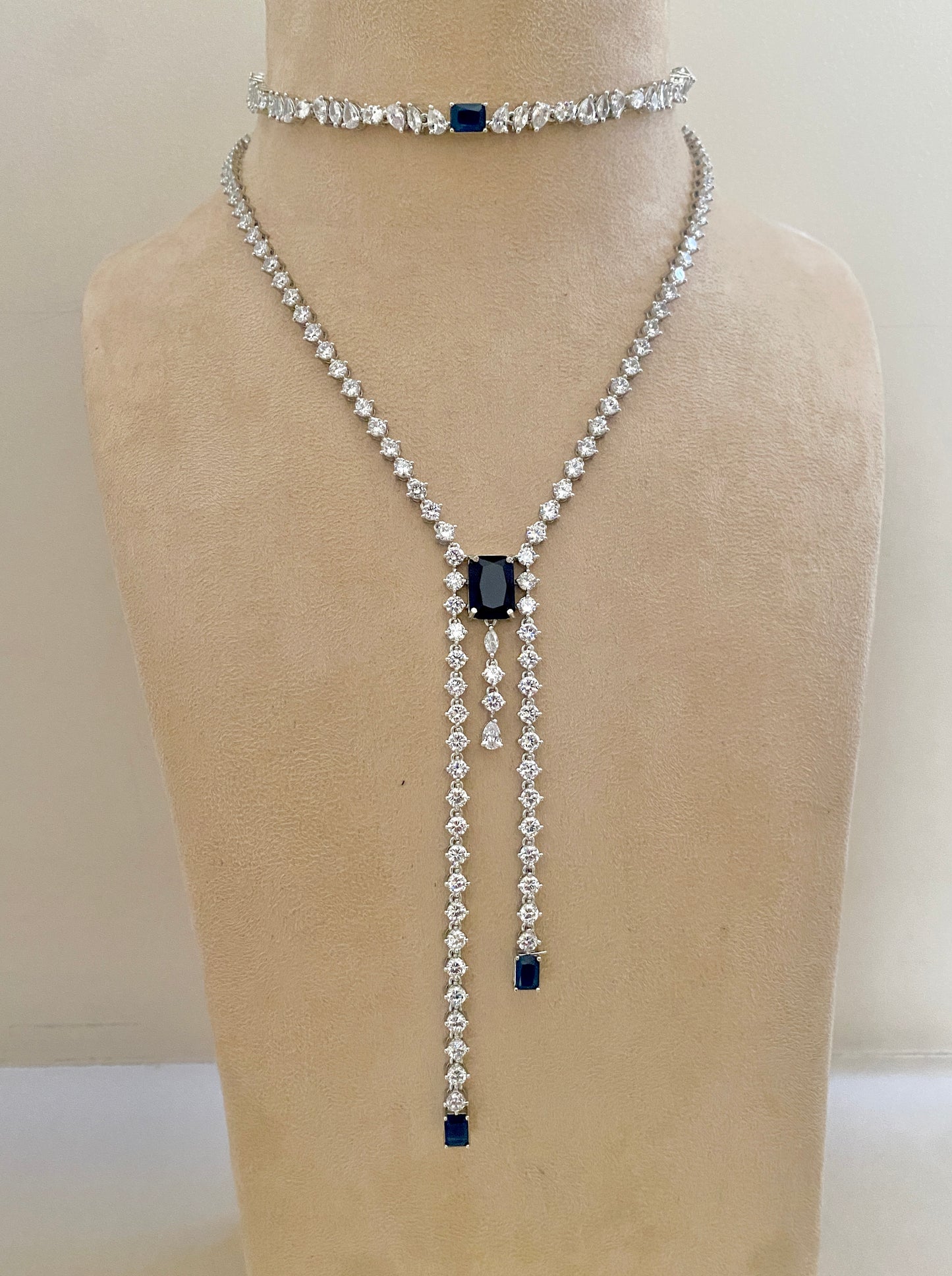 Stone Grid Luxe Necklace Set