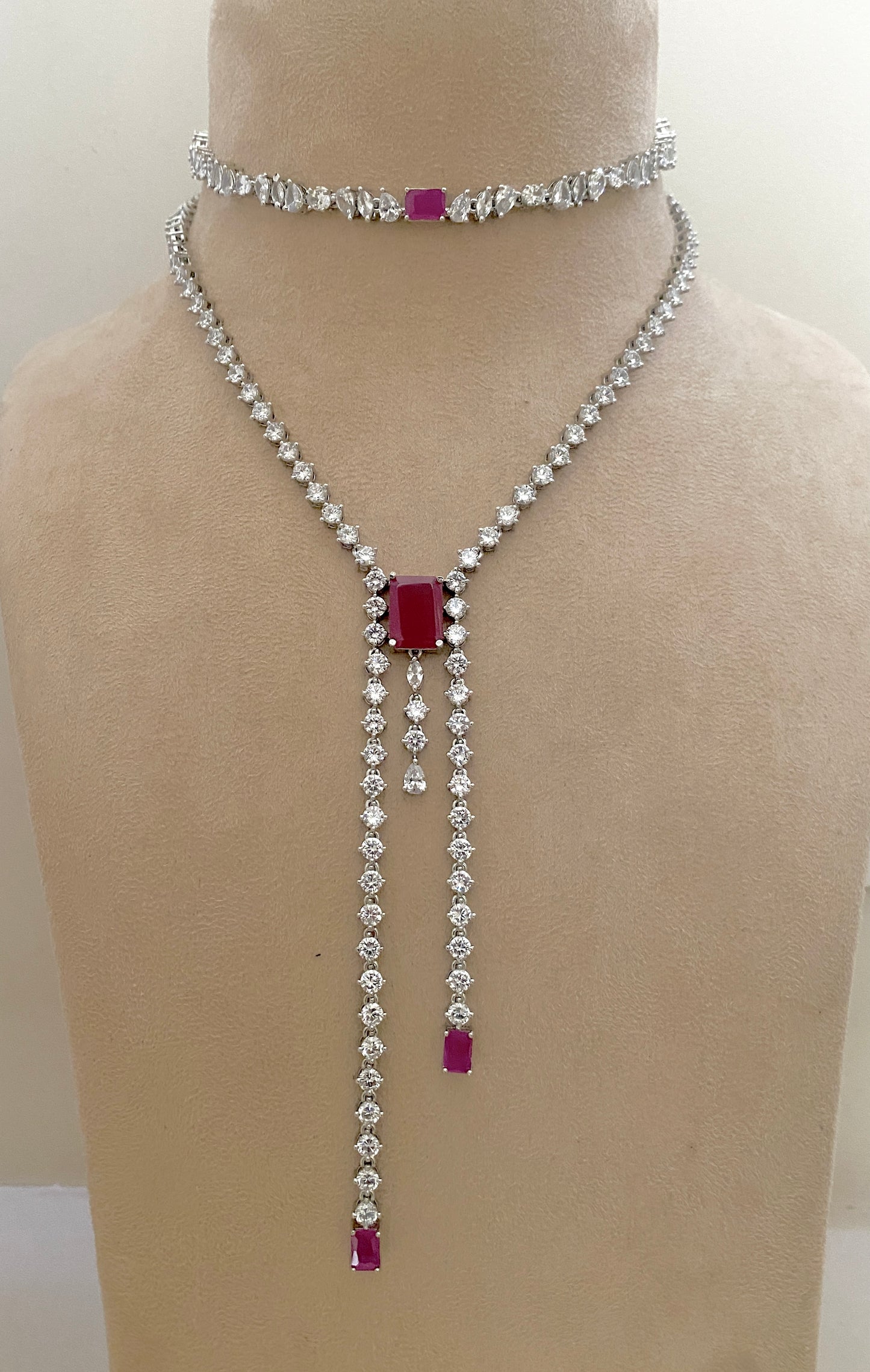 Stone Grid Luxe Necklace Set