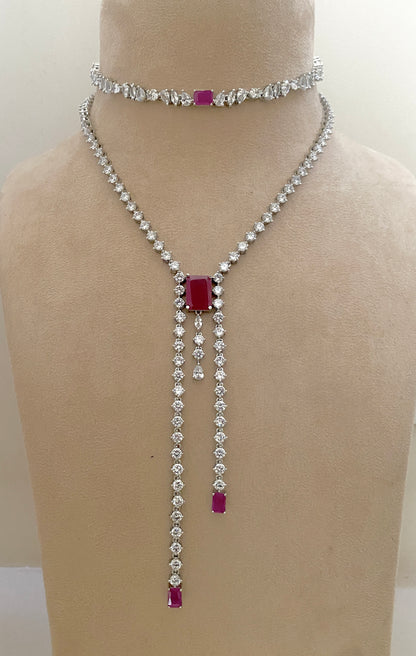 Stone Grid Luxe Necklace Set