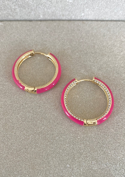 Vivid Enamel Hoops