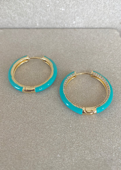 Vivid Enamel Hoops