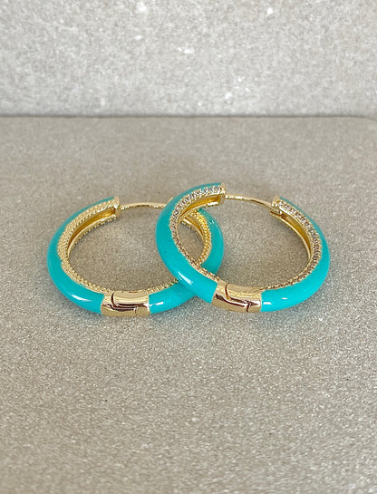 Vivid Enamel Hoops