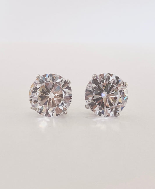 6 crt round solitaire studs with scrw