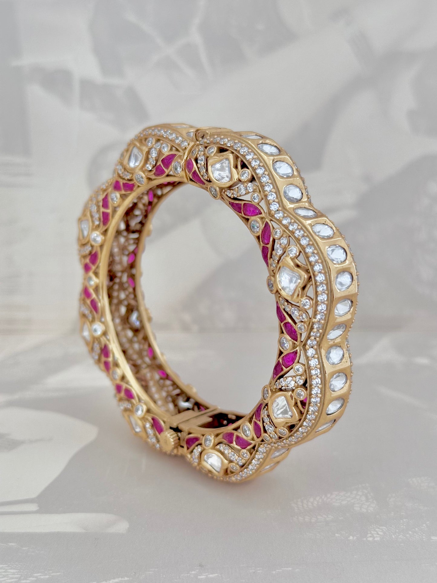 Textured Heritage Gold Bangles (Size 2.2)