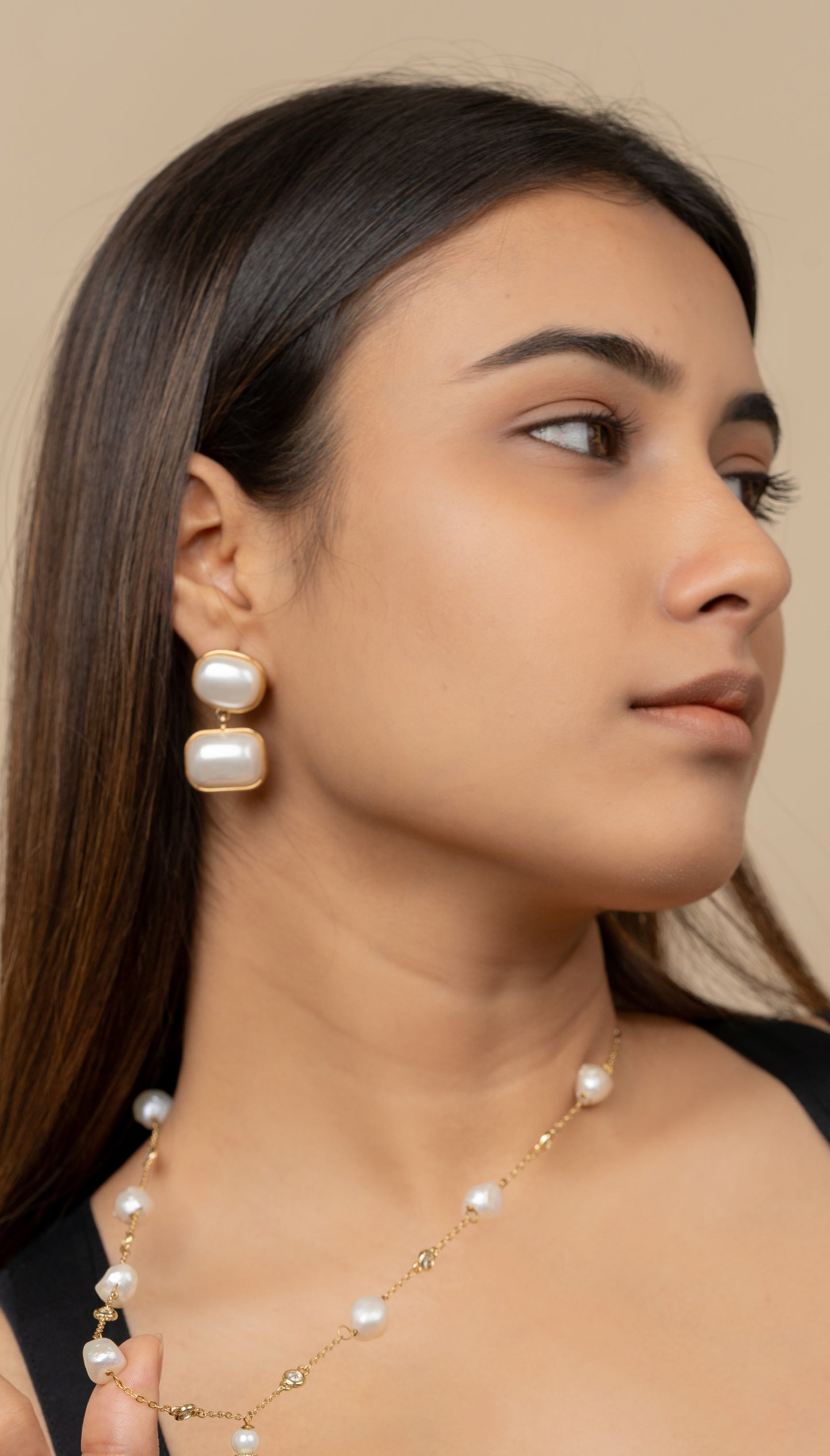 Duet pearl earrings