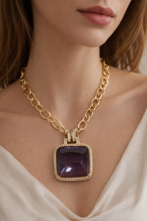 Cushion Cut Emerald Pendant
