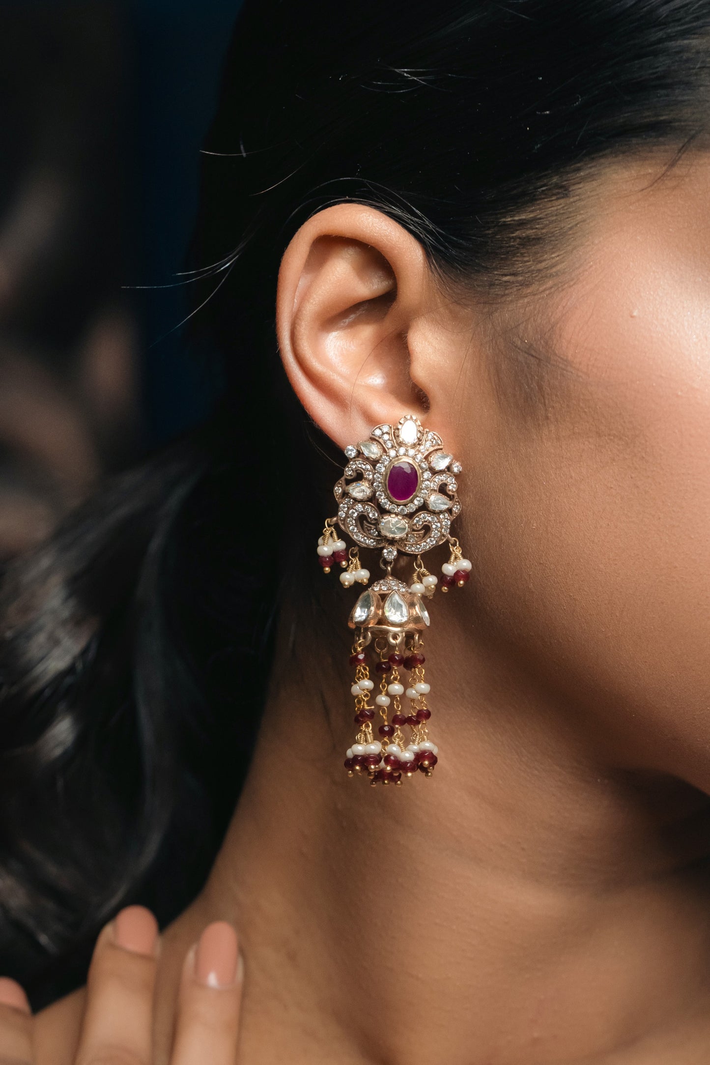 Empress Rose Jhumkas