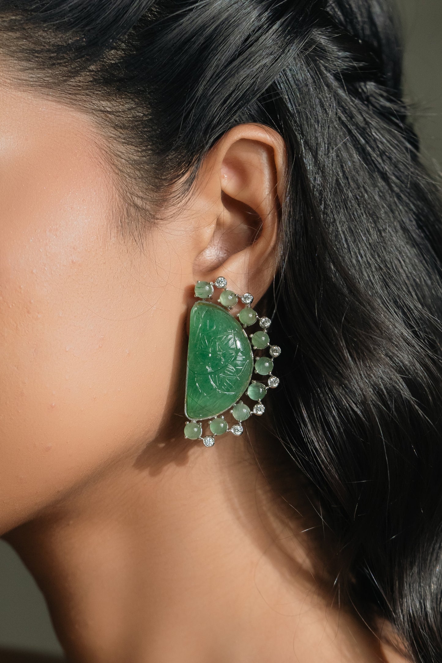 Forest Emerald Silver Studs