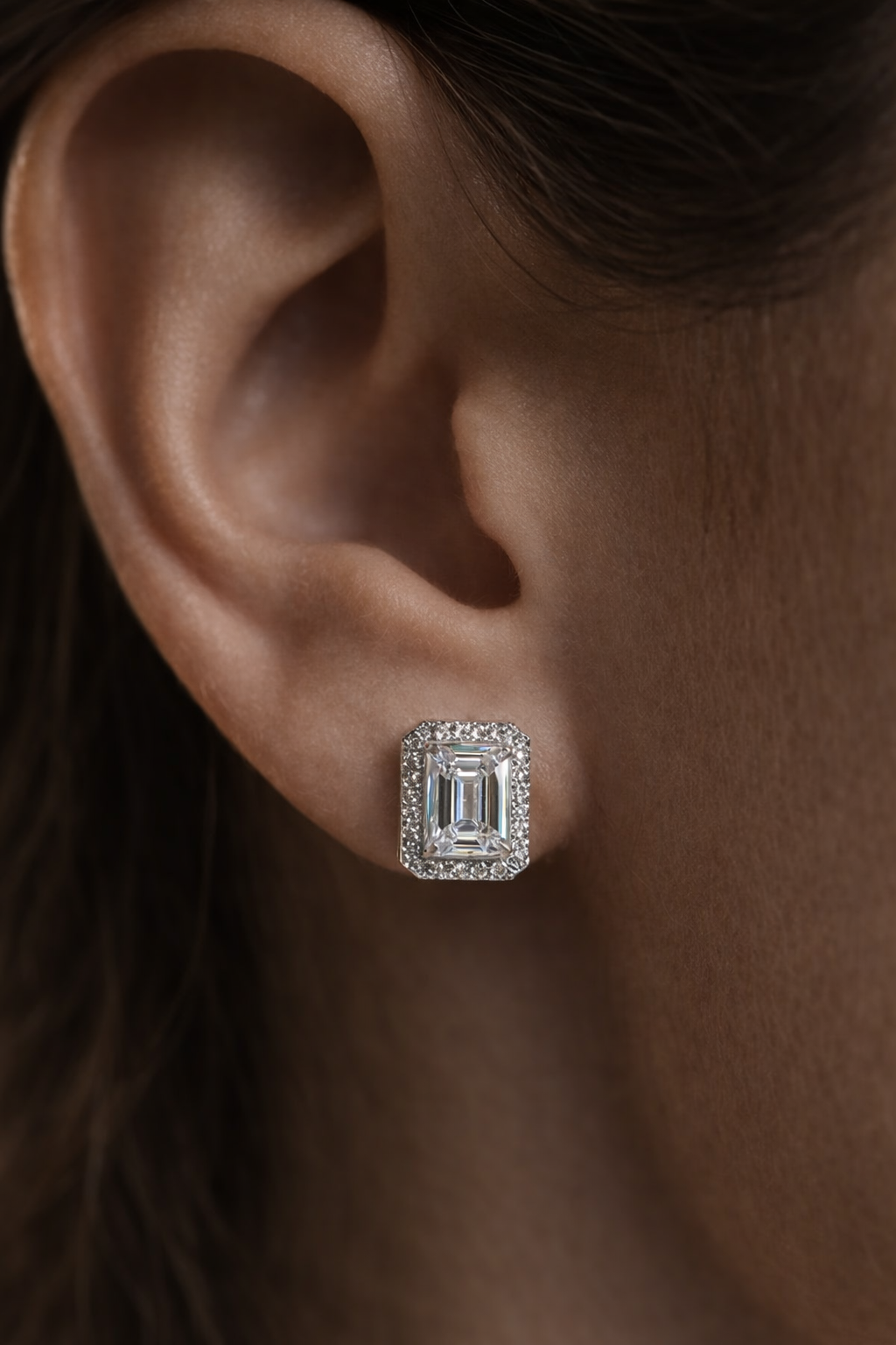 Emerald Cut Studs
