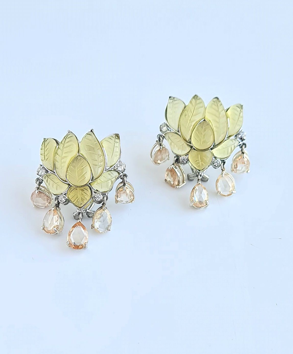 Vintage Yellow Lotus Earring