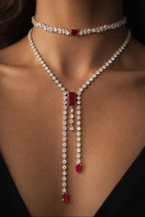Stone Grid Luxe Necklace Set
