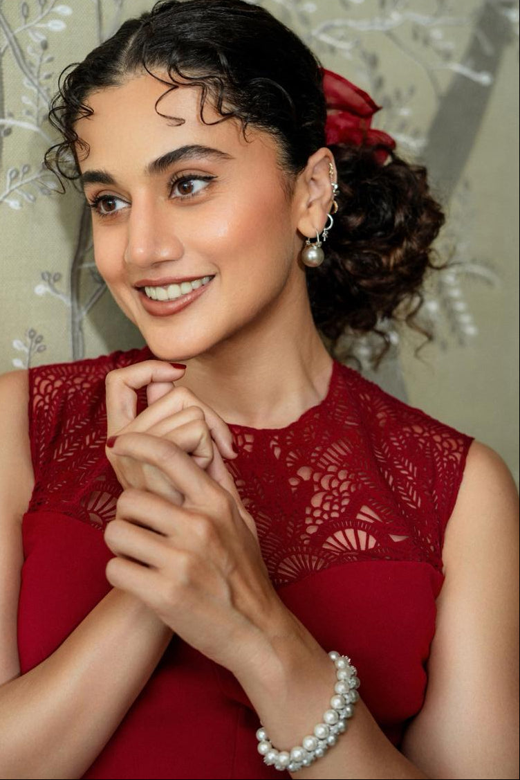 Taapsee Pannu in Dazzle Pearl Flex Bracelet