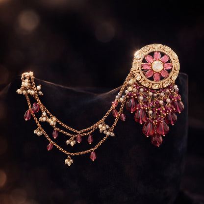 Kundan earrings with ser