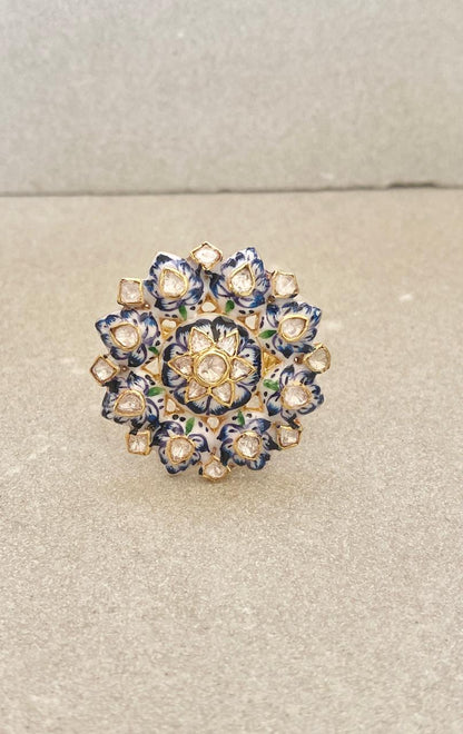 Rekha Bhardwaj in Floral Polki Ring