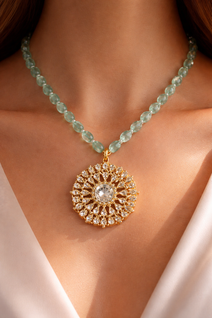 Green Glimmer Pendant set
