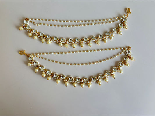 Kundan Round Shaped Kanser(Pair)