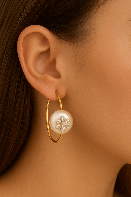 Auric Pearl Hoops