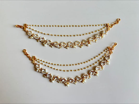 Kundan Pear Shaped Kanser (Pair)